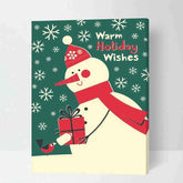 Painting by Numbers for Adults Christmas Village with Horse-Drawn Carriage